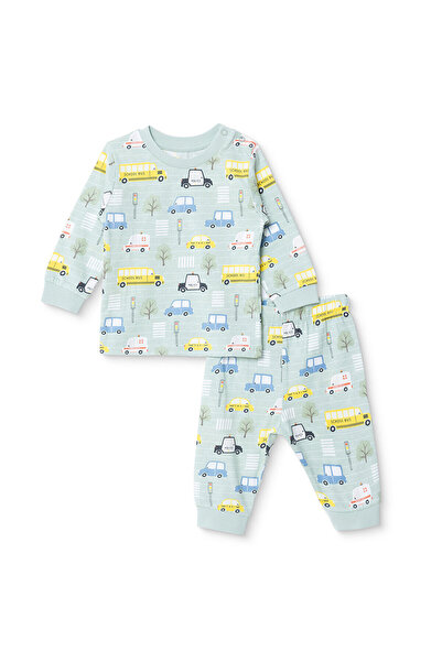ebebek Hello Baby HelloBaby Erkek Bebek Pijama Takımı Araba Baskılı Çıtçıtlı ...