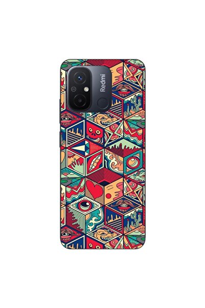 OEM Husa compatibila cu Xiaomi Redmi 12C Silicon Gel Tpu Model Pop Art Geometric