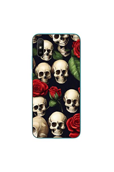 OEM Husa compatibila cu Xiaomi Redmi 9A Silicon Gel Tpu Model Skulls and Roses