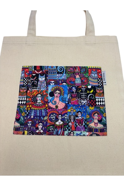 Smyrna Tote Bag with Pockets, Casual Tote Bag, Beach Bag, 100% Cotton Thick Ribs Fabric, Shoulder Bag