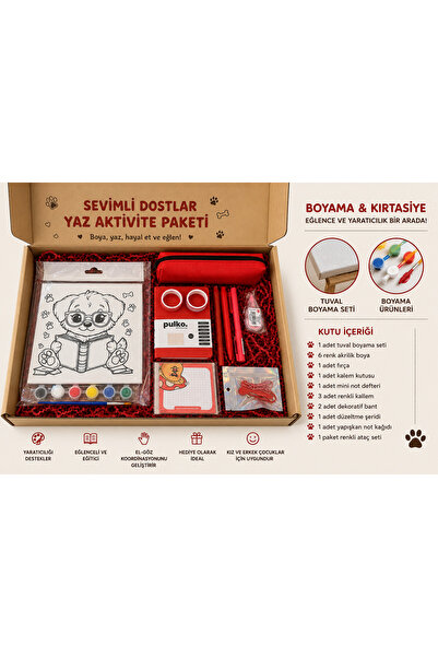 Luniva Sevimli Dostlar Yaz Aktivite Paketi – tuval Boyama Seti ve Kırtasiye K...