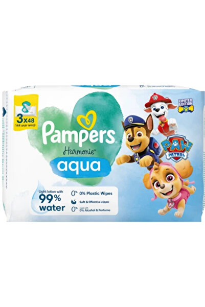 Pampers Șervețele umede Harmonie Aqua - Ediție Limitată Paw Patrol, Conțin 99...