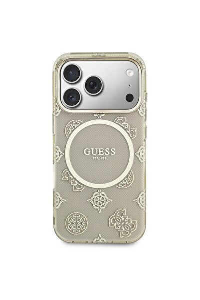 Guess IML Θήκη MagSafe με σχέδιο Παιώνιας για iPhone 17 Pro - Μπεζ