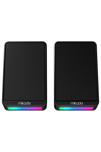 Mikado Usb Kablo 6 WATT Rgb Aydınlatmalı Speaker Hoparlör Siyah | USB + 3.5mm...