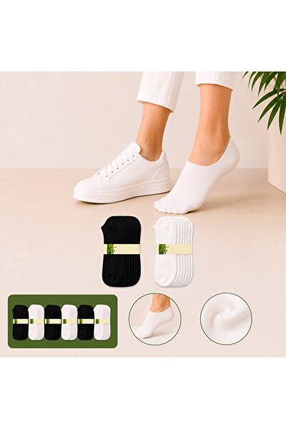 ESER Kadın Sneaker Bambu Çorap 6 lı paket beyaz