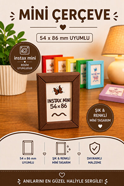 Tovo Craft Instax Mini Uyumlu Mini Fotoğraf Çerçevesi 54x86 mm | Magnetli, Du...