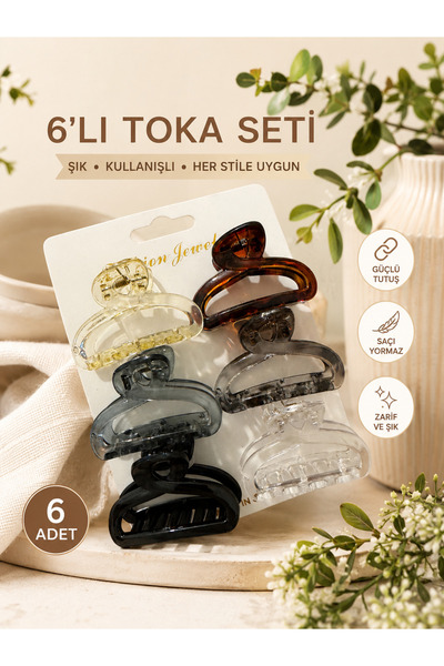 Green 6 Adet Güçlü Tutuşa Sahip Mandal Toka