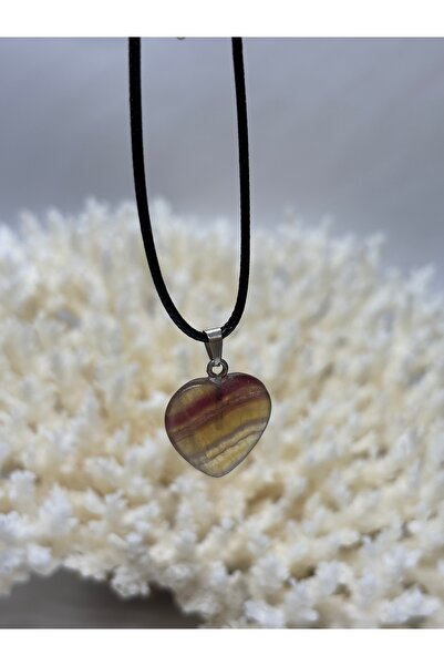 gemsartdeco Yellow Fluorite Leather Cord Necklace 1Pc