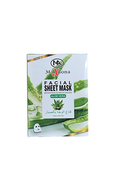 MAXDONA قناع الوجه بالصبار، يفتح ويرطب، للبشرة جميع الأنواع، 10 قطع × 20 مل