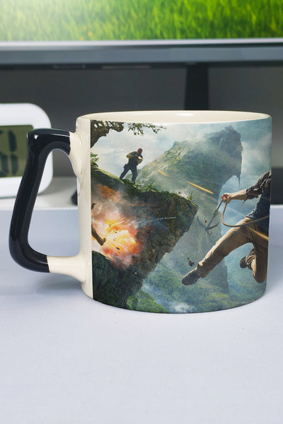 ZipZap Uncharted Printed Ceramic Luxury Mug (1 Piece) Special Black Handle Wa...