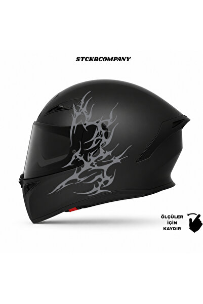 STCKRCO Tribal Kask Stickerı – Motor Kaskı İçin Premium Tribal Sticker - Moto...