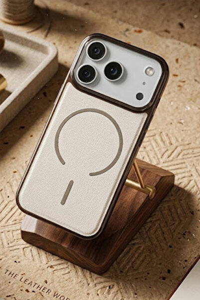 Iphone 17 Pro Compatible Leather Cold Magsafe Cover Hard Ultra Thin Full Protection Wireless Charging Supported Case