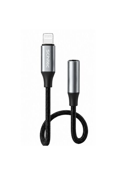 schitec Lightning to 3.5mm AUX Dönüştürücü 10cm Siyah HG/AXT-01