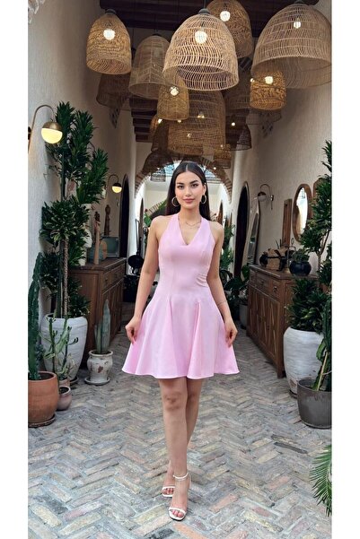 Moda Banuş V-Neck Mini Dress