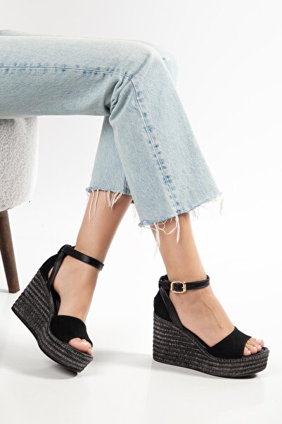 SUİNS SHOES Суинс Гюеса Дамски сандали на платформа със сламен десен
