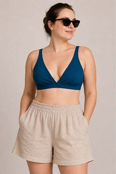 Starinci Mayo Petrol Mavisi Bralet Bikini Üstü Ayarlanabilir Askılı