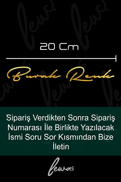 levvas Size Özel Ad Soyad İmza 20x3 Cm / İmza Etiket / Araç Sticker / Motor S...