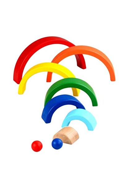 Montessori Wooden Color Matching Rainbow Arch Toy for Kids - Educational Toy ...