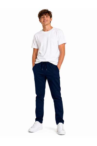 kısmet sepeti Children's Navy Blue Full Lycra Destan Fabric Ribbed Waist Elas...