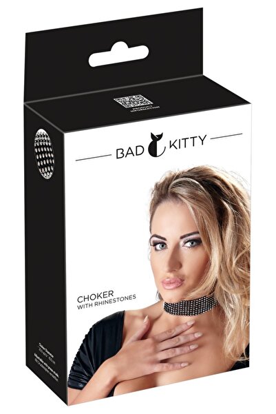 bad kitty Αξεσουάρ Μόδας – Μαύρο Τσόκερ με Στρας – Ρυθμιζόμενο, με κουμπιά ασ...