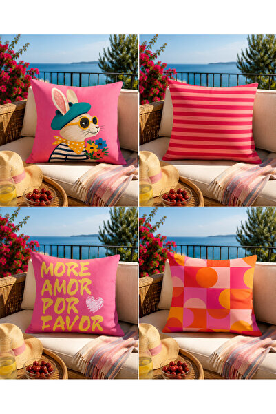 ALAMODECOR Šareni moderni dizajn, dvostrano digitalno štampani set od 4 navla...