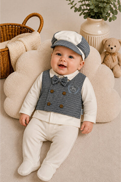 My Babies Label مجموعة بطانية ليتل برنس بتفاصيل مطرزة، 10 قطع لحديثي الولادة ...