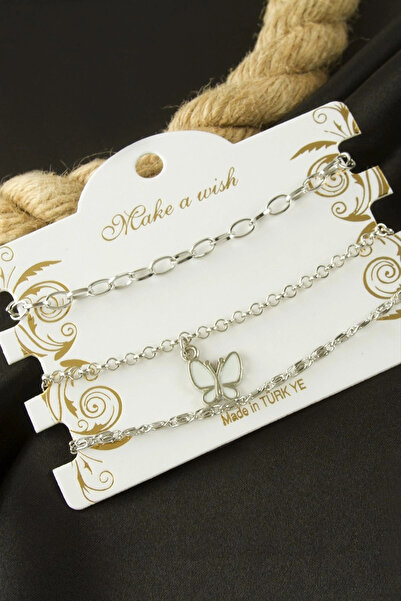 Eco Lounge Butterfly Chain Bracelet 3 Pieces