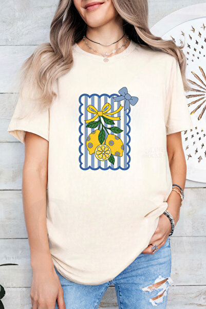Sarah's Boutique Women's T-shirt – 100% cotton – Lemon Stripe