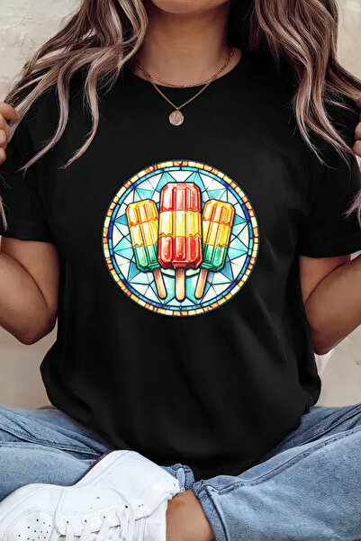 Sarah's Boutique Women's T-shirt – 100% cotton – Stained Icepops