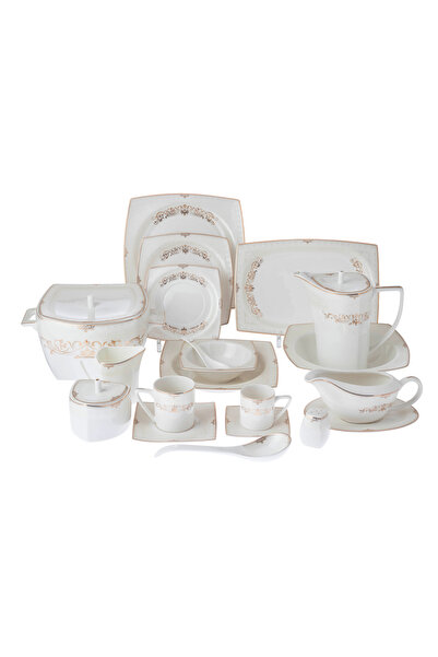 Dania 🍽️   77Pcs Exquisite Porcelain Dinnerware Set - Elegant Design with Go...