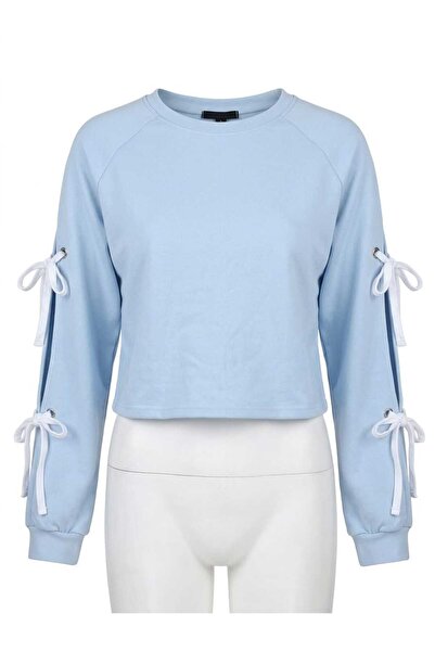 Don't Call Me Jennyfer Women's Cropped Top, Crew Neck, Cut-Out Sleeves with L...