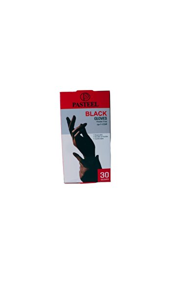 pasteel Black Disposable Gloves, Powder-Free, Flexible and Comfortable -Size ...