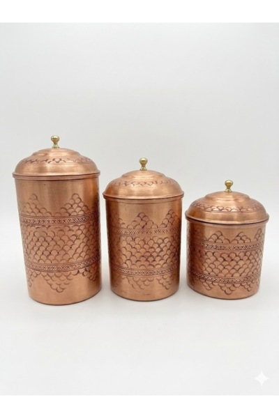 AURA COPPER Premium 3'lü Bakır Baharat Seti - Şık Ve Otantik Çeyizlik Mutfak ...