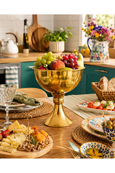 RoyalDecorHome GOLD ELEMENT VAZO, SUNUMLUK, LÜKS DEKORATİF MEYVELİK VE GONDOL...