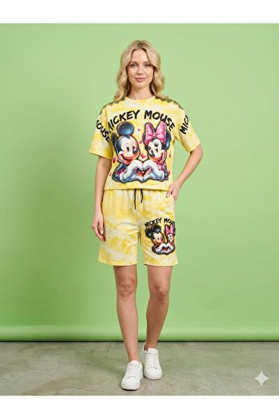 DENİKK Trend Digital Stone Print Embroidery Sequin Oversize Short Sleeve Spor...