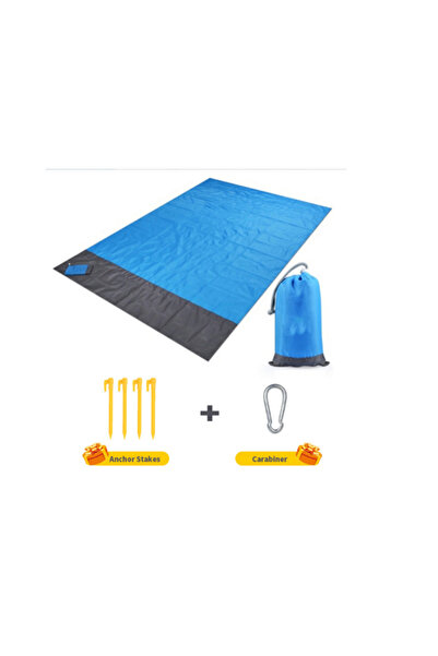 OEM Waterproof Beach and Picnic Blanket 210 x 200 cm, Sand Resistant, Blue