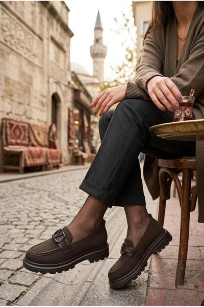 fort Ventes 346800 Comfortable Knitwear Loafer Women's Shoes with Buckle Acce...