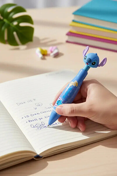 Miniso قلم حبر جاف مرخص من ديزني مع شكل رأس ستيتش، للكتابة بسلاسة، 1.0 مم، 14...