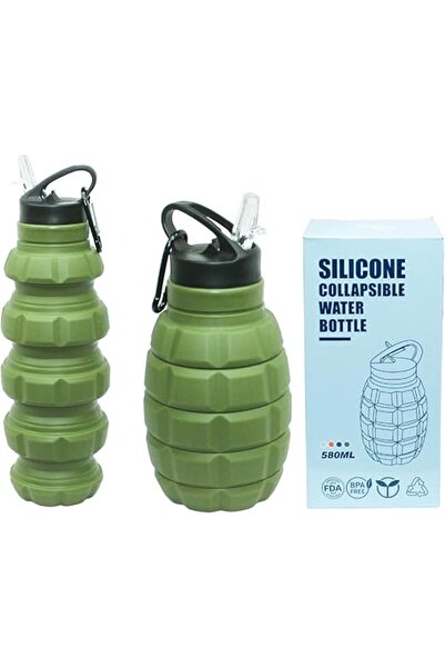 QUTOOB Foldable water bottle with hanging loop for camping, travel, hiking, g...