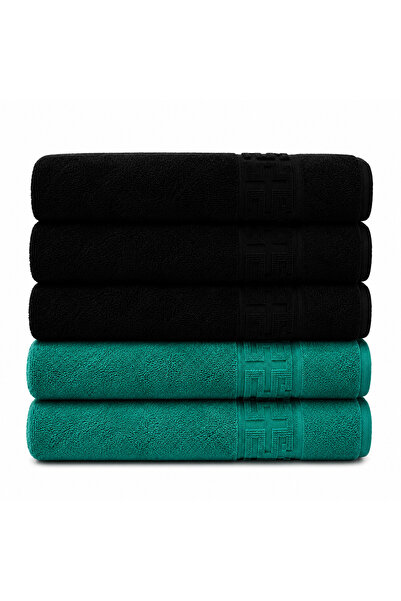 Lenjeria Pufoasa Top Bottom Set of 5 Premium 100% Cotton Bath Towels, 70x130 ...