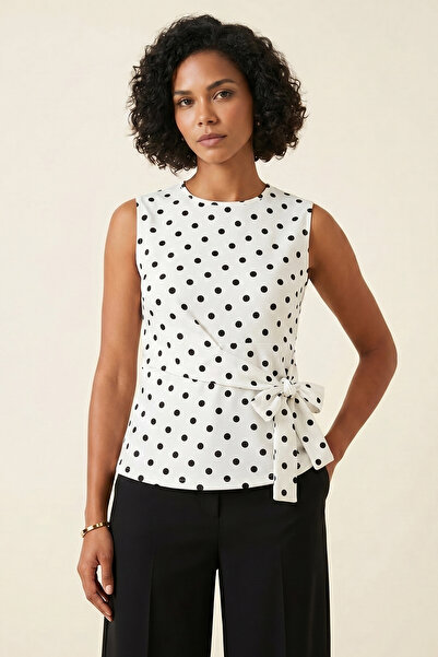 Bigdart Women's Tie-Up Zero Sleeve Blouse 40015 - White