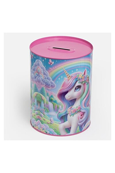 OEM Metal Piggy Bank for Children, Unicorn Pattern, Pink, Money Saving and De...