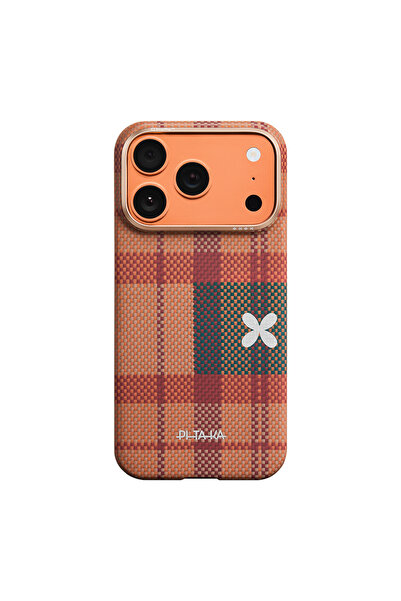 PITAKA Flora in Grid Edge Case for iPhone 17 Pro, Orange