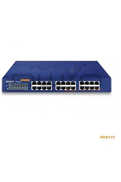 Tenda Switch 24 port-uri 10/100/1000 Mbps Gigabit, carcasa metalica 1U 19-inch