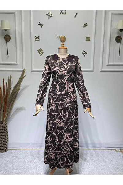 ModaMinar Women's New Season Collar Stone Detailed Glittery Piece Mother's Dress