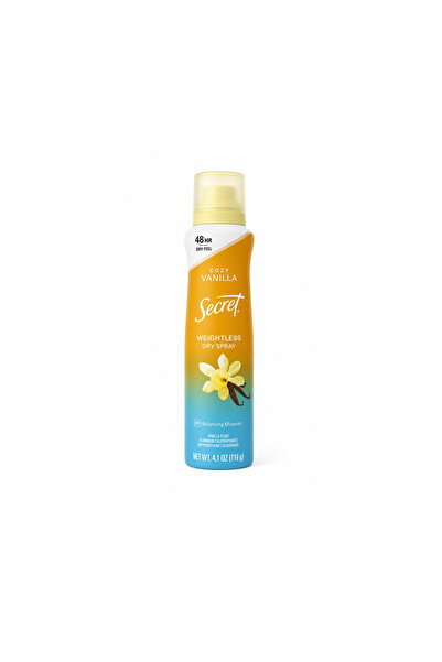 Secret Vanilla Antiperspirant Kuru Sprey Deodorant 4.1Oz / 116gr