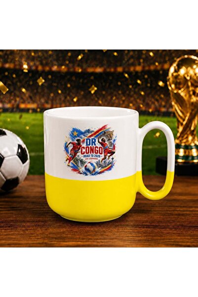 Bk Gift كوب جويفول أصفر بتصميم كأس العالم 2026 بتصميم مشجعي الكونغو