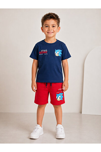 Uğur bebe Sonic Boys' Shorts Set 100% Cotton Summer Short Sleeve T-Shirt Shor...