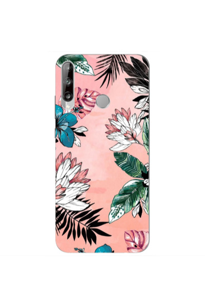 Other Huawei P40 Lite E Tropical flowers Transparent Silicone TPU Θήκη