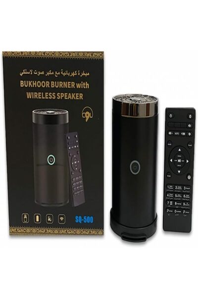 Generic مبخرة بخور كهربائية 2 في 1 مع مكبر صوت بلوتوث عربي، مبخرة صغيرة للسيا...